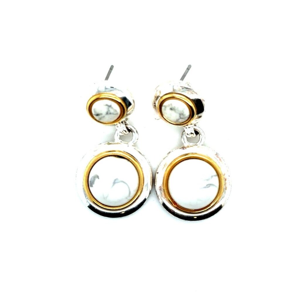 Marble Looking Stones Drop Earrings
